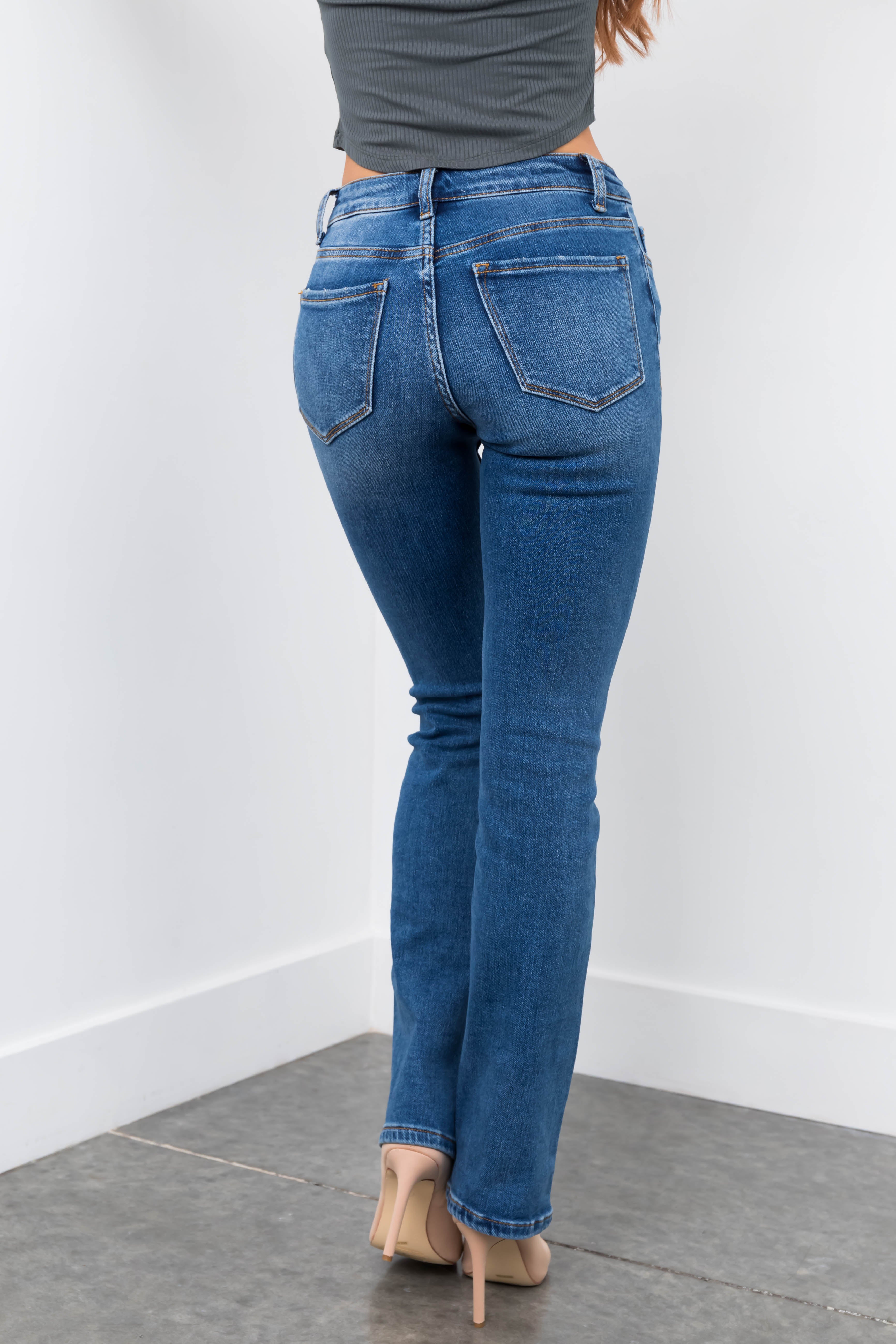 Vervet Medium Wash High Rise Straight Leg Jeans