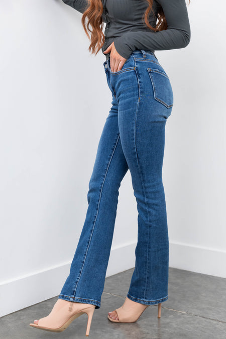 Vervet Medium Wash High Rise Straight Leg Jeans