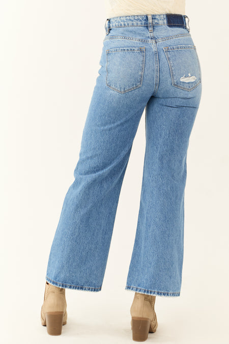 Vervet Medium Wash Wide Leg Ankle Jeans