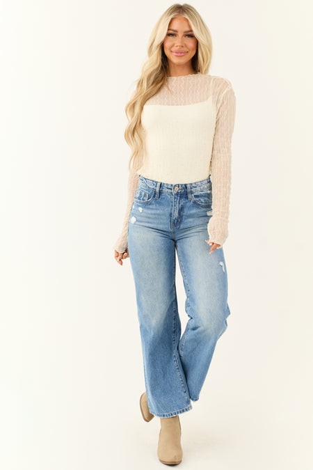 Vervet Medium Wash Wide Leg Ankle Jeans