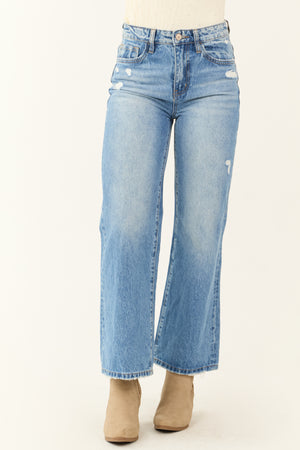 Vervet Medium Wash Wide Leg Ankle Jeans