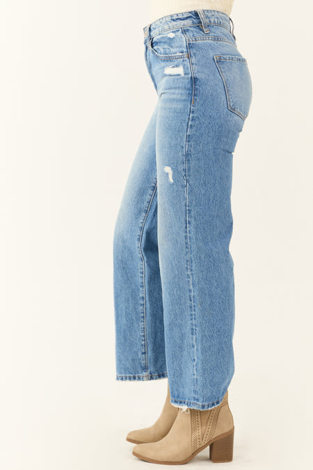 Vervet Medium Wash Wide Leg Ankle Jeans