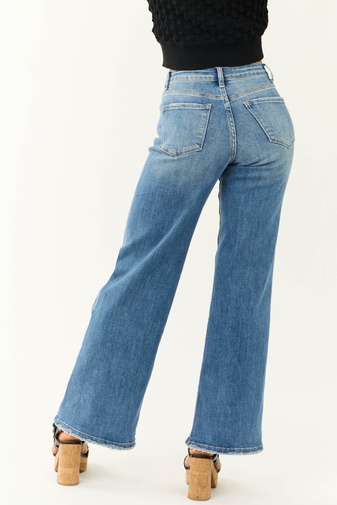 Vervet Medium Wash Wide Leg High Rise Jeans