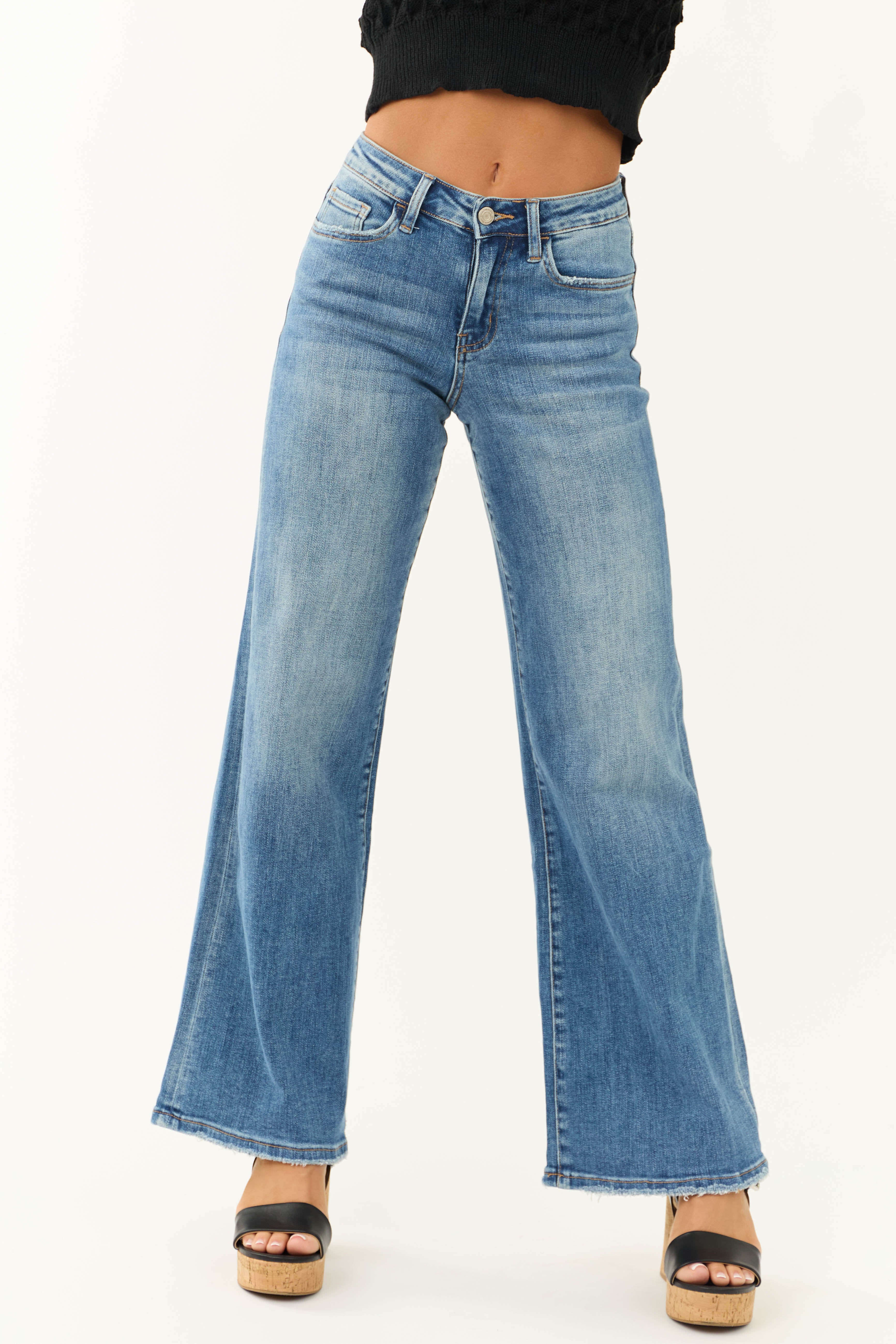 Vervet Medium Wash Wide Leg High Rise Jeans