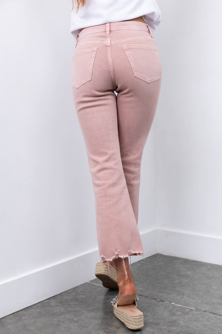 Vervet Tea Rose Flare Leg Cropped Jeans