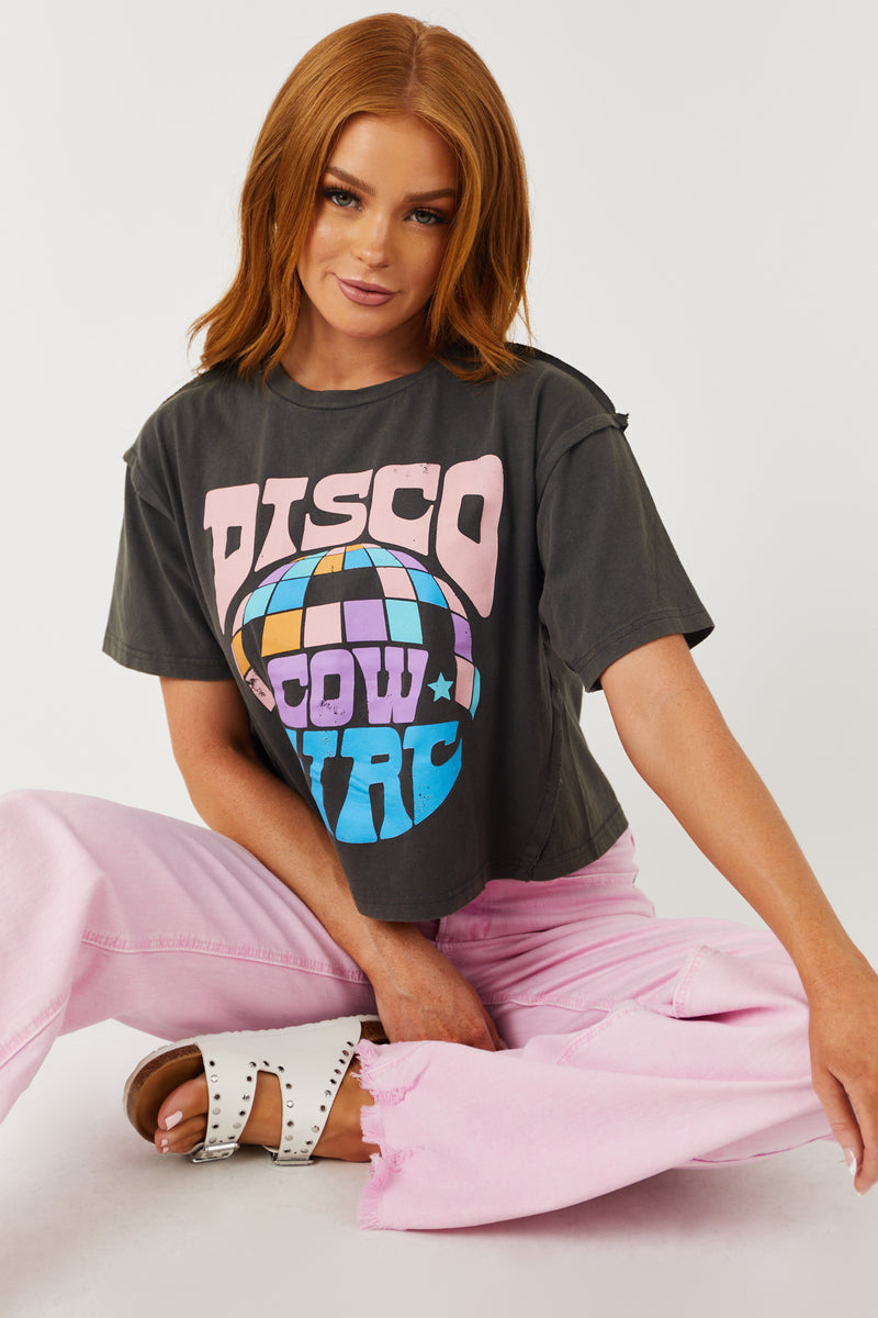 Walnut 'Disco Cowgirl' Graphic Crop Top