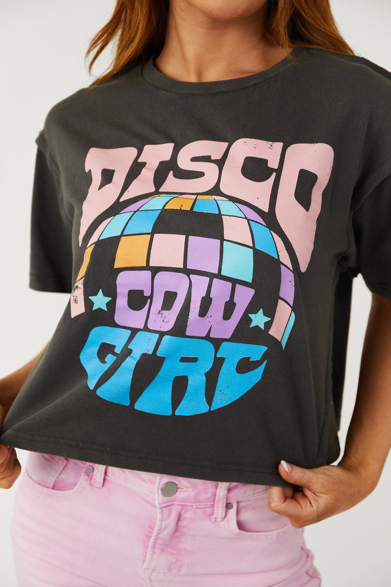 Walnut 'Disco Cowgirl' Graphic Crop Top