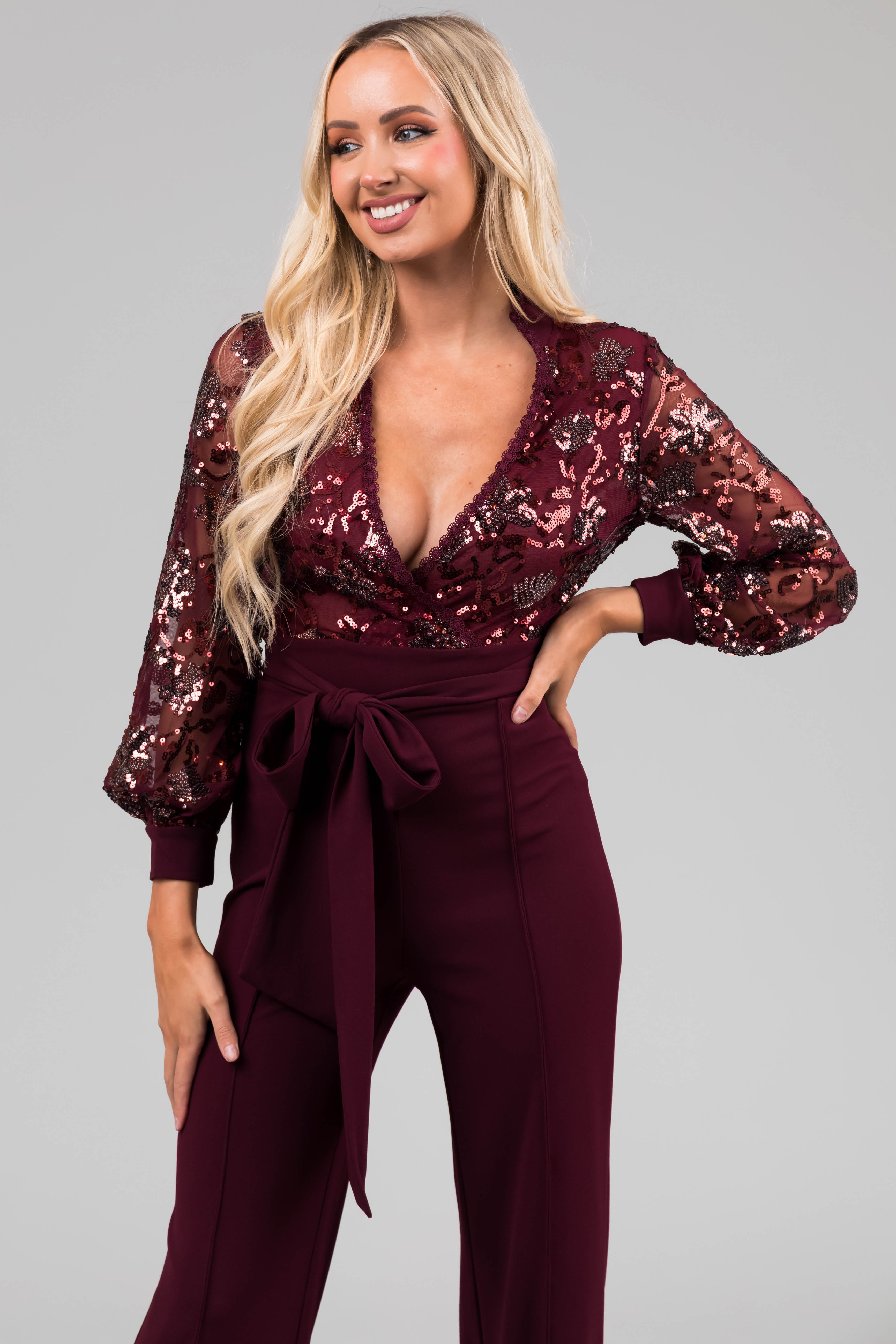 Deep v neck jumpsuit shops