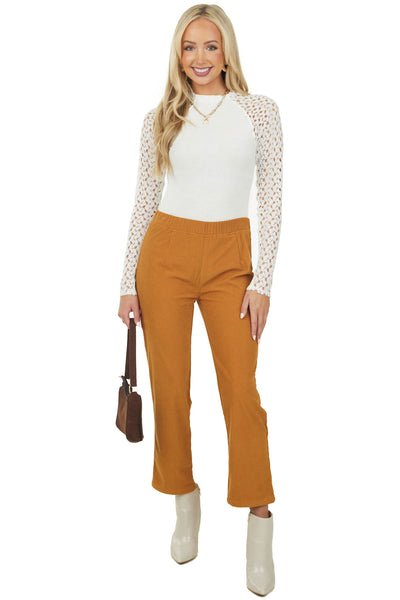 Orange Slim Leg Pull On Pants