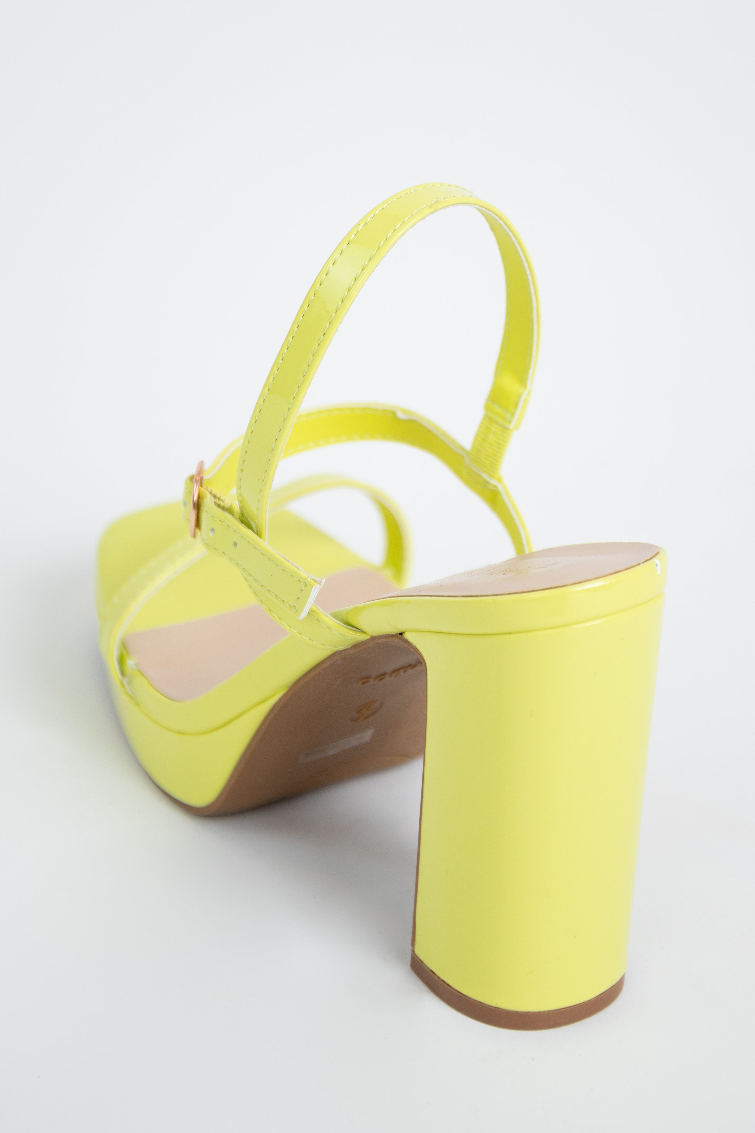 Color Block Heel Sandals | Neon Heel Women Sandals | Neon Yellow Block Heels  - Color - Aliexpress