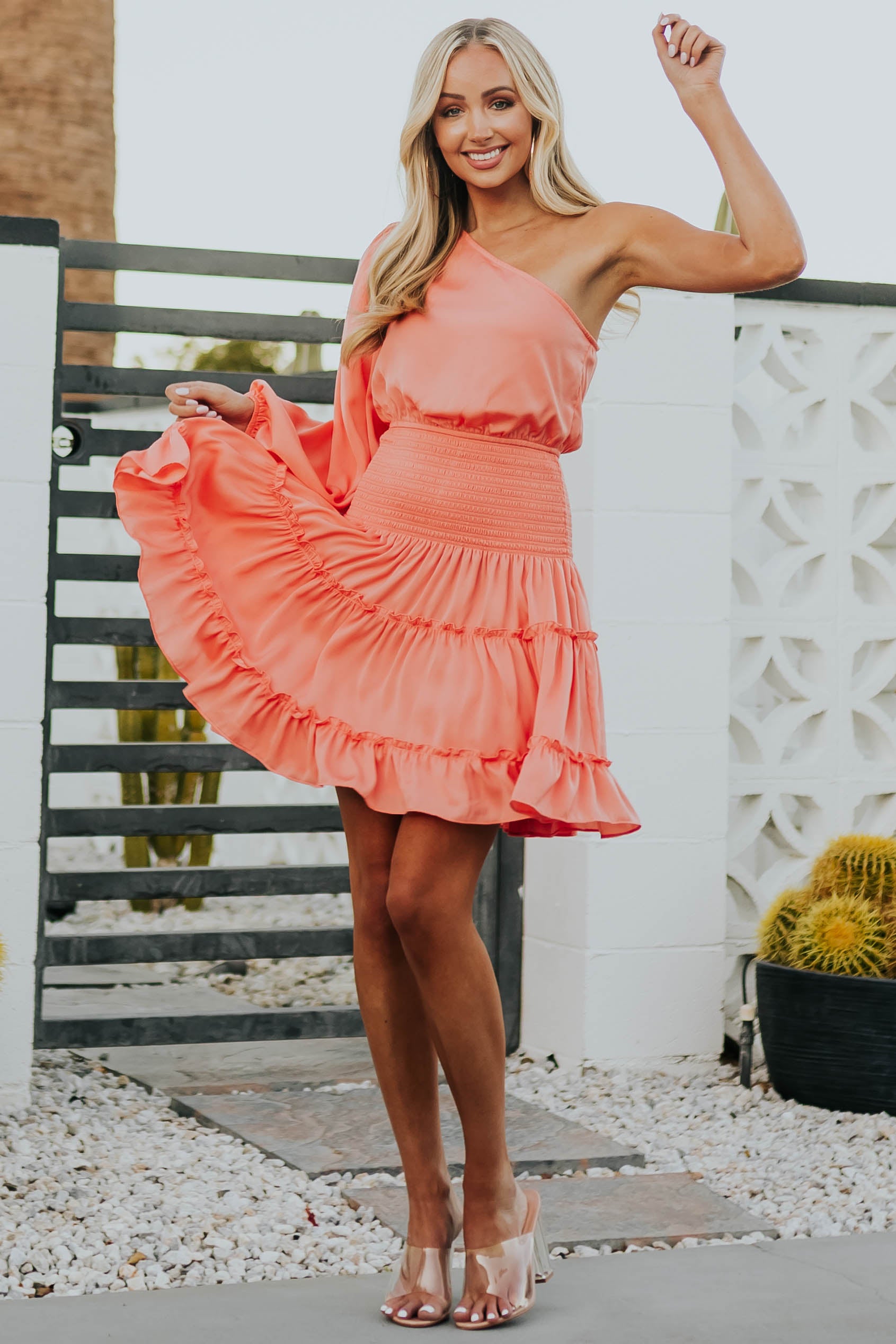 Salmon Cocktail Dress