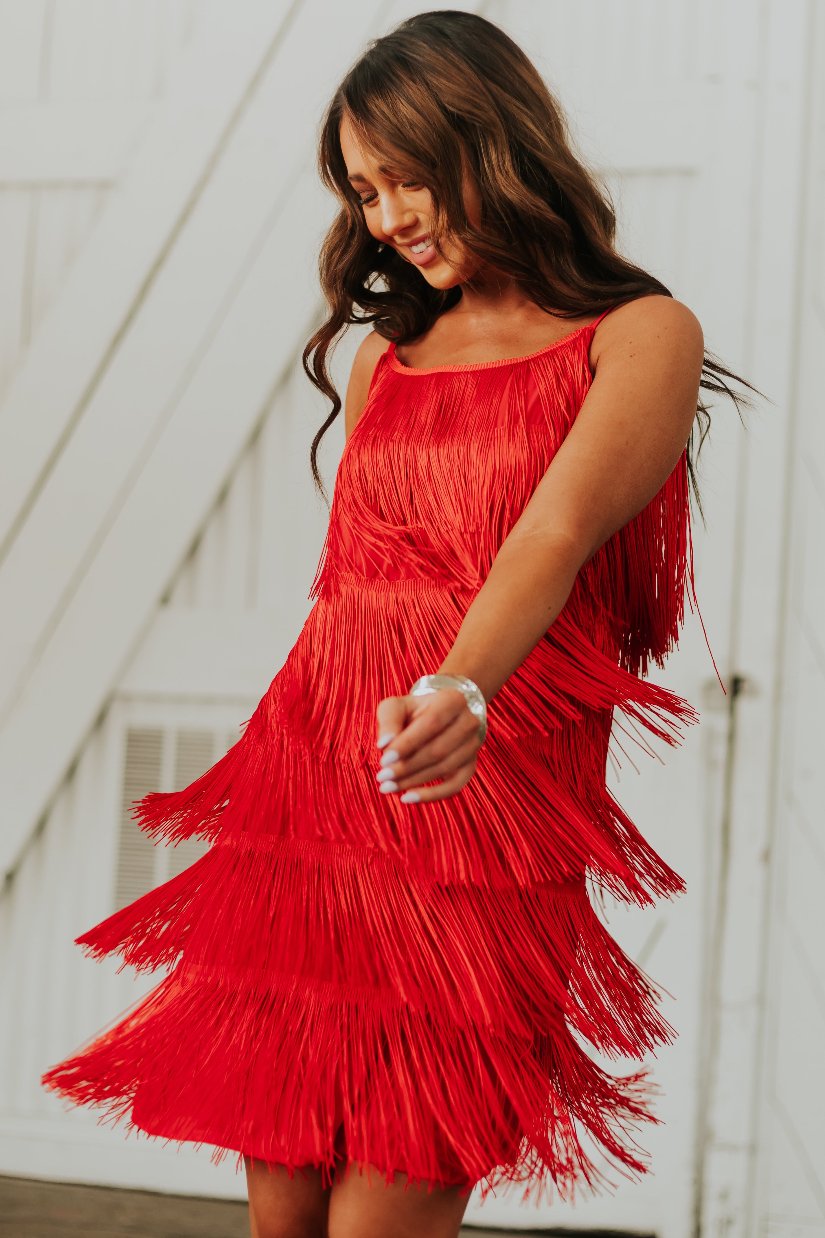 Layered shop fringe dress