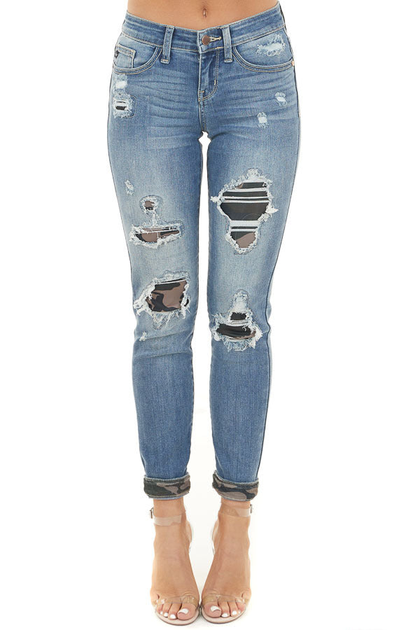 Camo distressed hot sale women's jeans